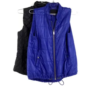 Banana Republic Women's Black Purple Full Zip Puffer Vest - Size XS Lot Of 2