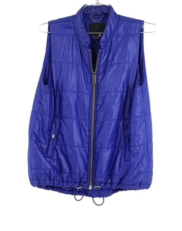 Banana Republic Women's Black Purple Full Zip Puffer Vest - Size XS Lot Of 2