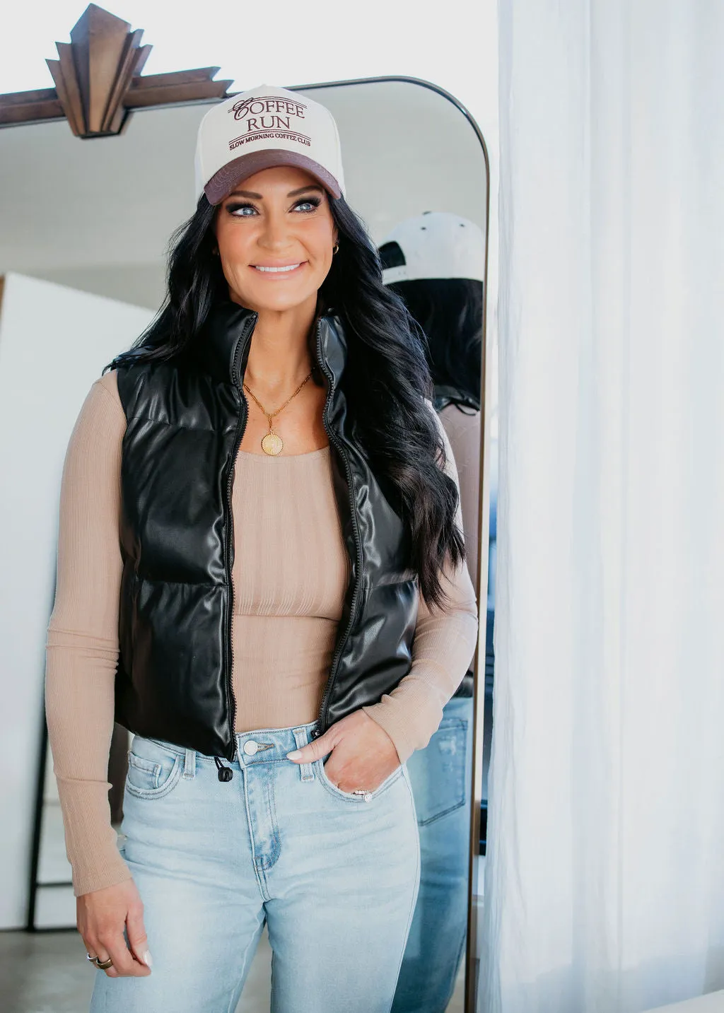 Evia Faux Leather Vest