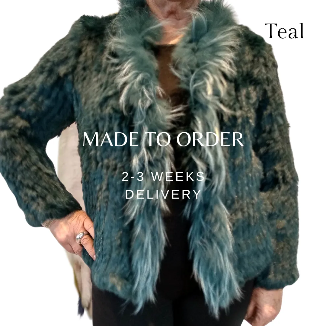 NEW rabbit fur jacket, choice of colours, made to order!