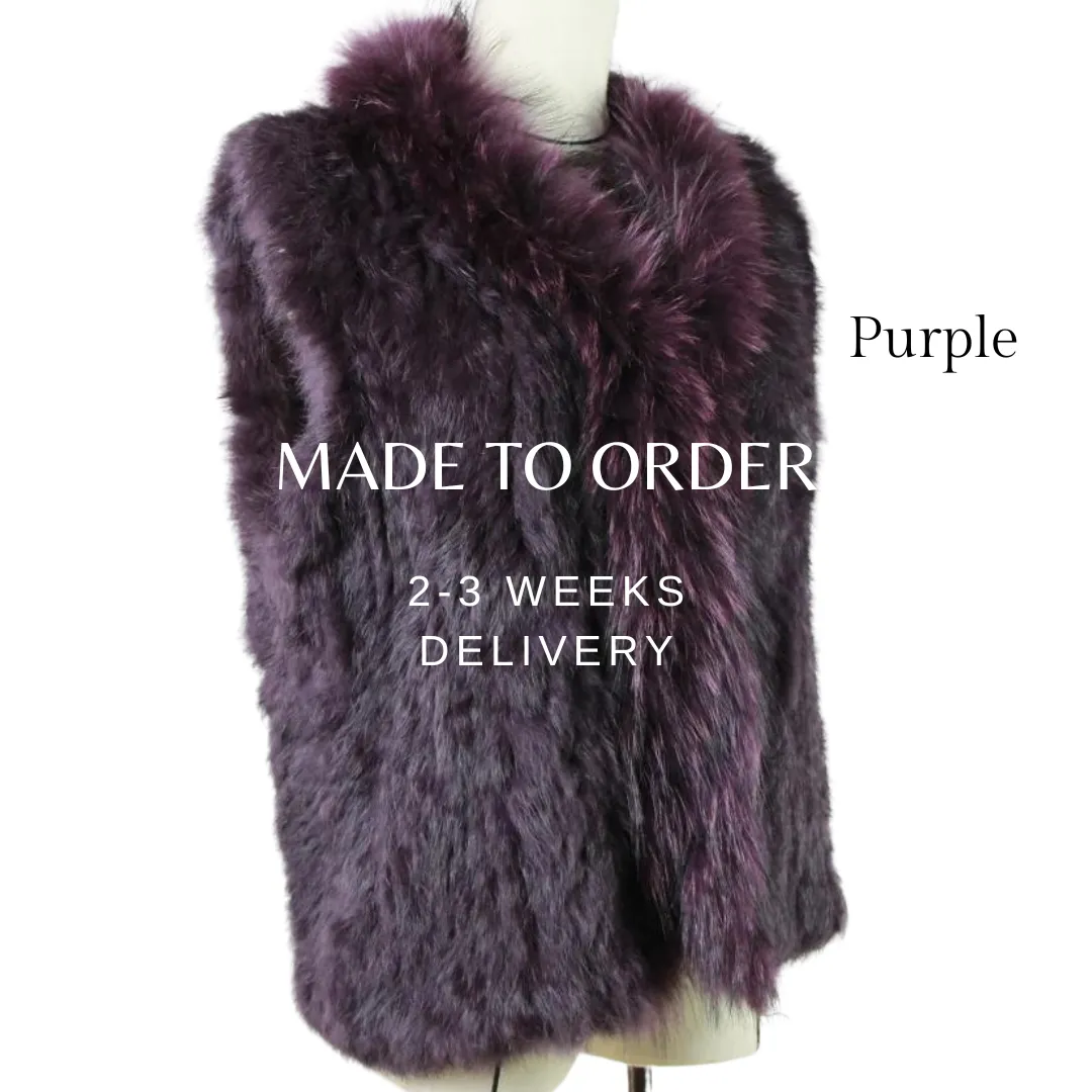 NEW rabbit fur jacket, choice of colours, made to order!