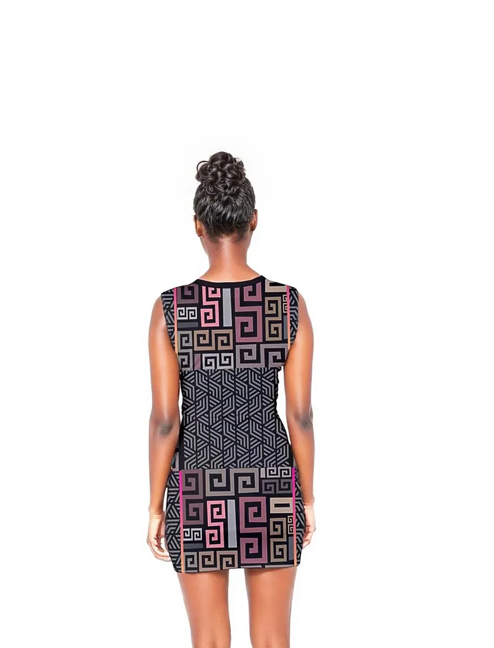 Squared Lace Up Front Bodycon Dress